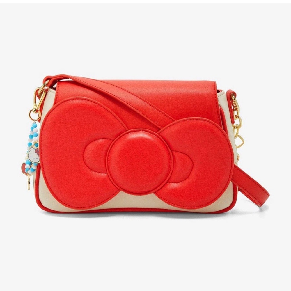Her Universe Hello Kitty 
 Red and Cream Crossbody Bag with bag charm